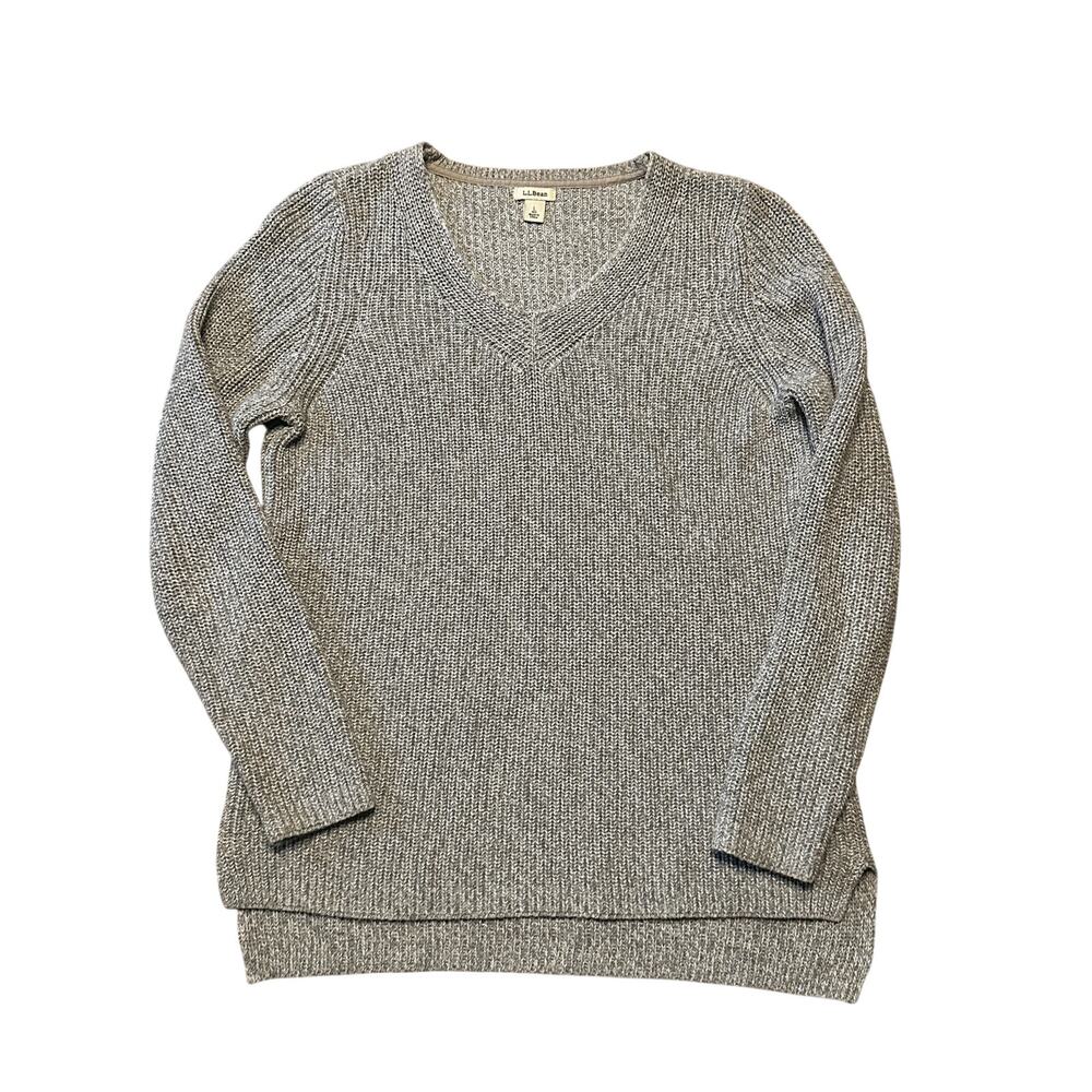 L.L. Bean V-Neck‎ Sweater GRAY Large